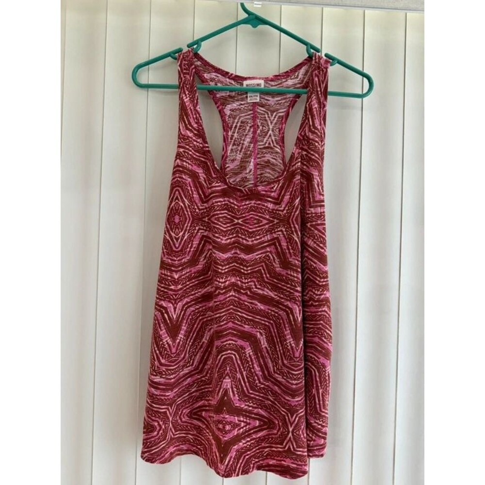 Mossimo Pink and Brown Geometric Print Tank-Top Women's Sz XXL